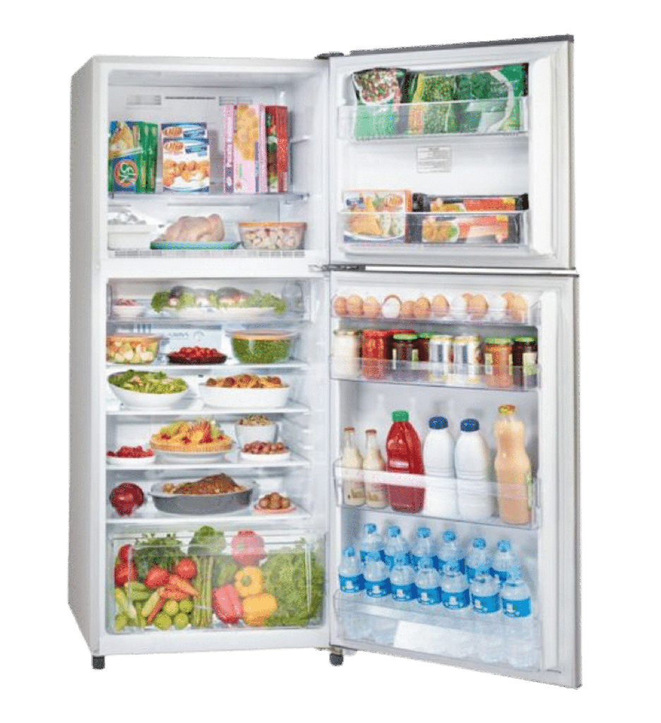 ثلاجه توشيبا 355 لتر بلازما 2 باب يد طوليه GR-EF40P-H-C
