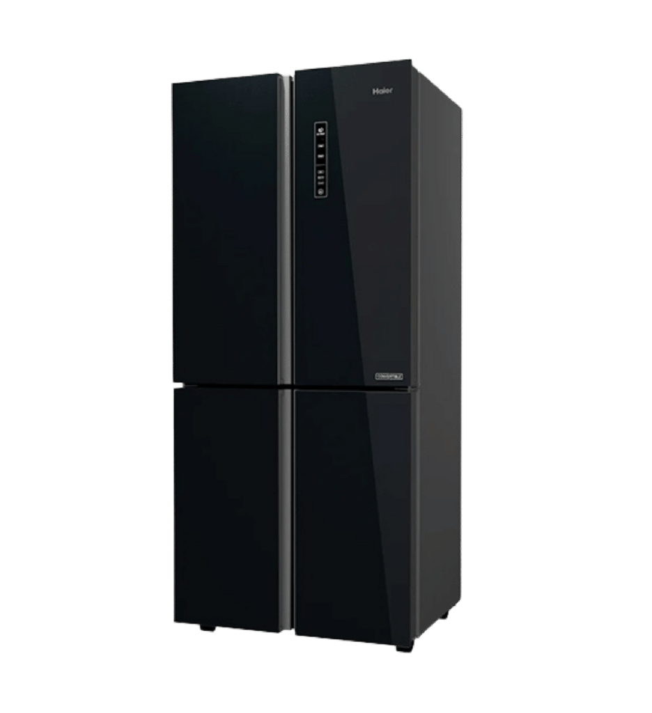ثلاجه هاير 4 باب 502 لتر انفرتر زجاج اسود HRF-550TDBG