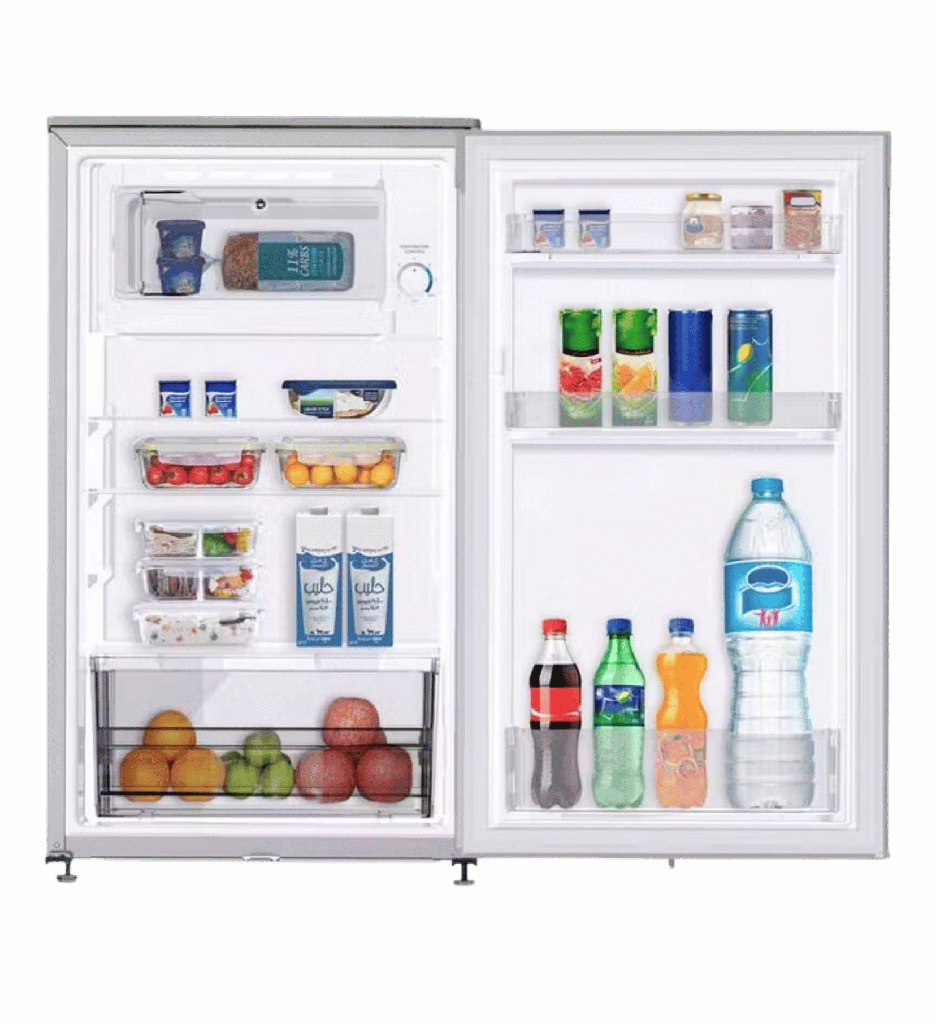 ثلاجه مينى بار تورنيدو 100 لتر باب واحد ديفروست سلفر MBR-AR100-S