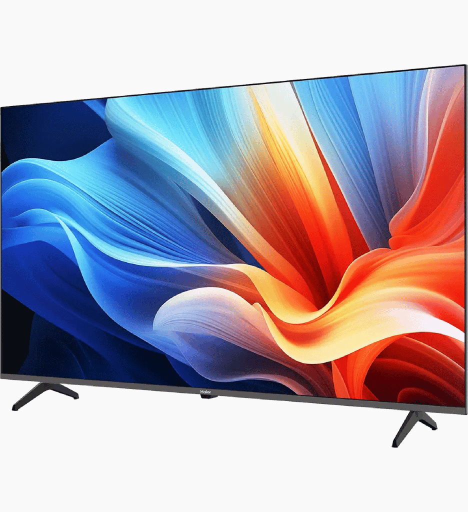 شاشه هاير 55 سمارت 4K بدون فريم رسيفر داخلي جوجل TV تحكم صوتي بالريموت H55K80EU