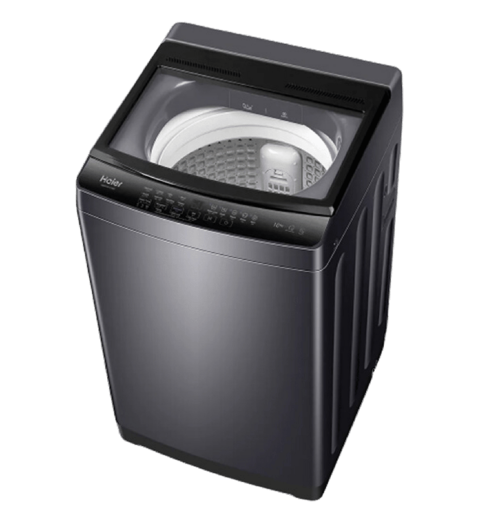 غساله هاير تحميل علوي 10ك سلفر غامق باب زجاج هيدروليك HWM100-316S8