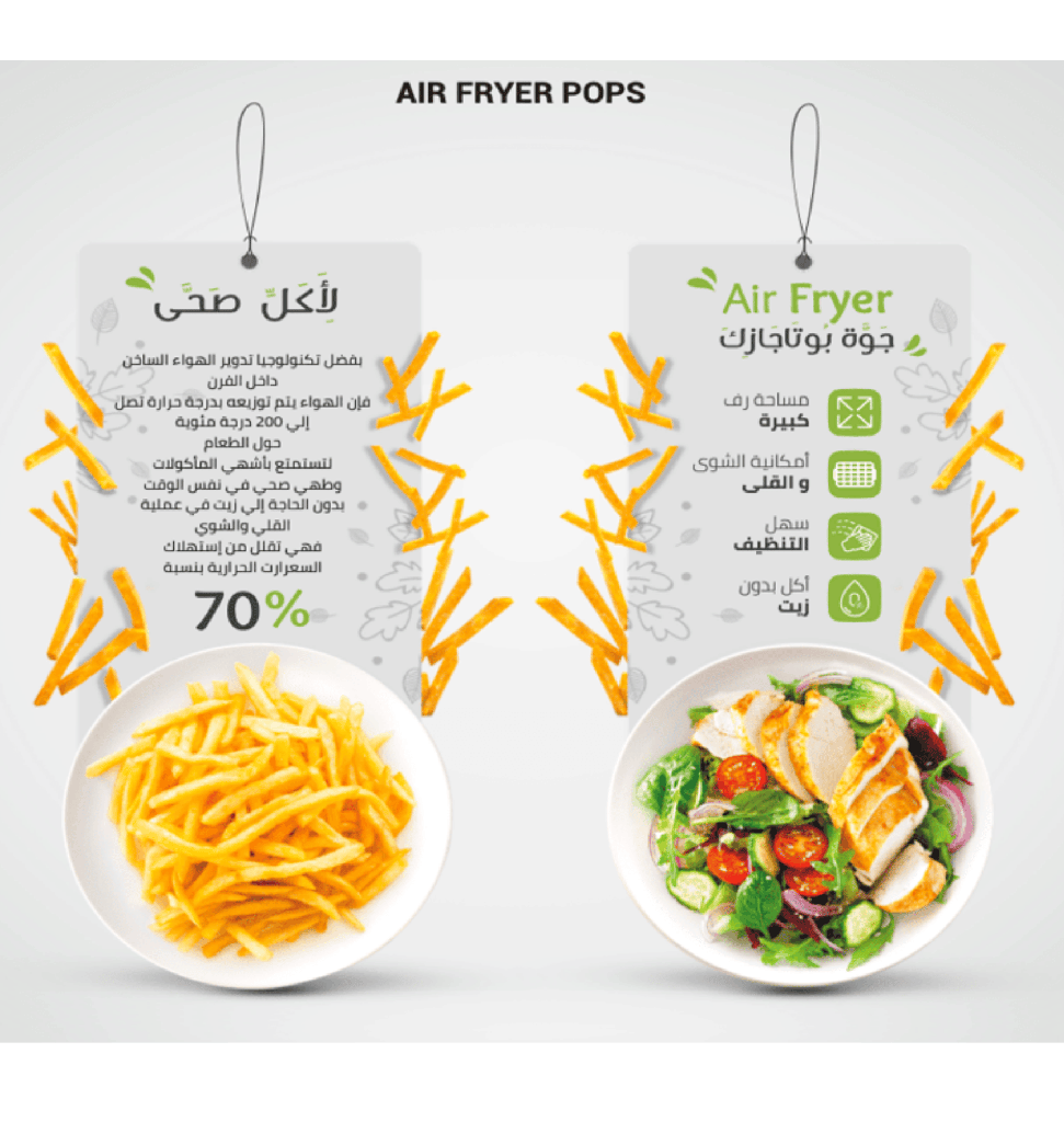 بوتجاز فريش ماتريكس 90 ستانلس مط امان تاتش م تبريد AirFryer