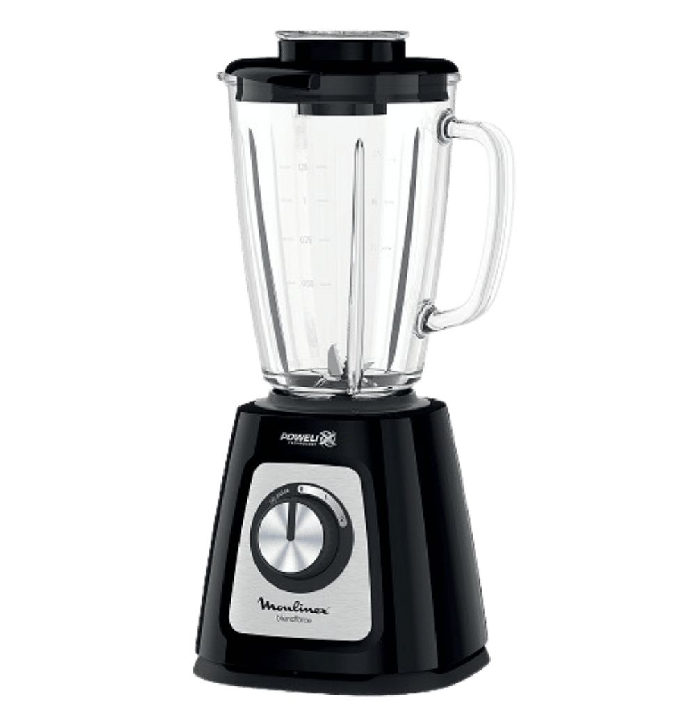 خلاط مولينكس 800 وات اسود 1.75 لتر دورق زجاج بمطحنه + مبشره مصري LM4358EG
