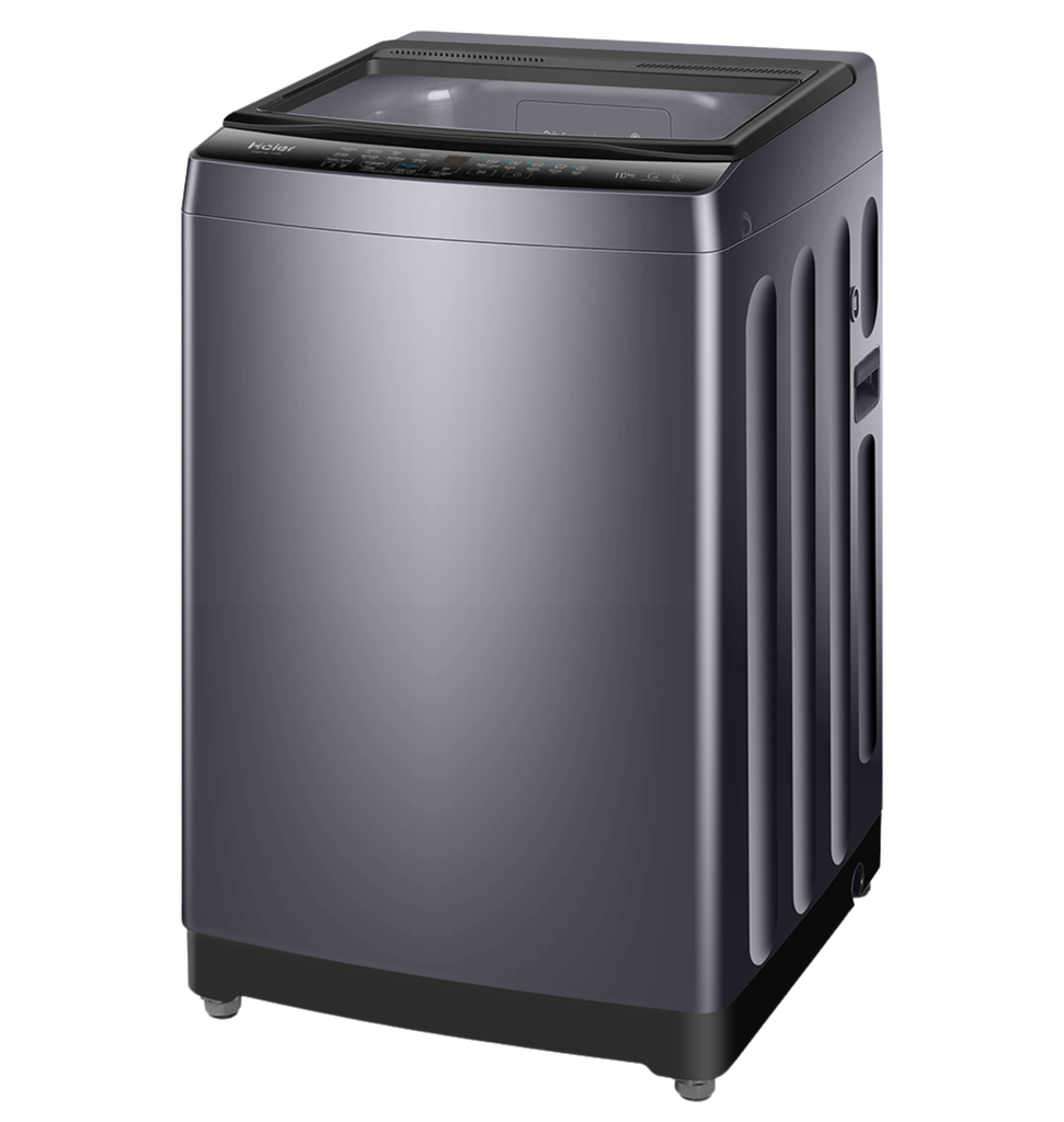 غساله هاير تحميل علوي 10ك سلفر غامق باب زجاج هيدروليك HWM100-316S8