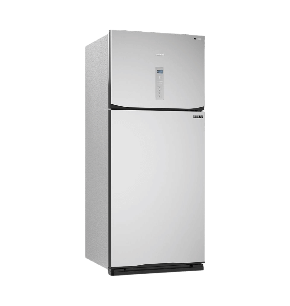 ثلاجه تورنيدو 450 لتر 2 باب ديجيتال انفرتر بصانع مكعبات ثلج سلفر RF-580ATV-SL