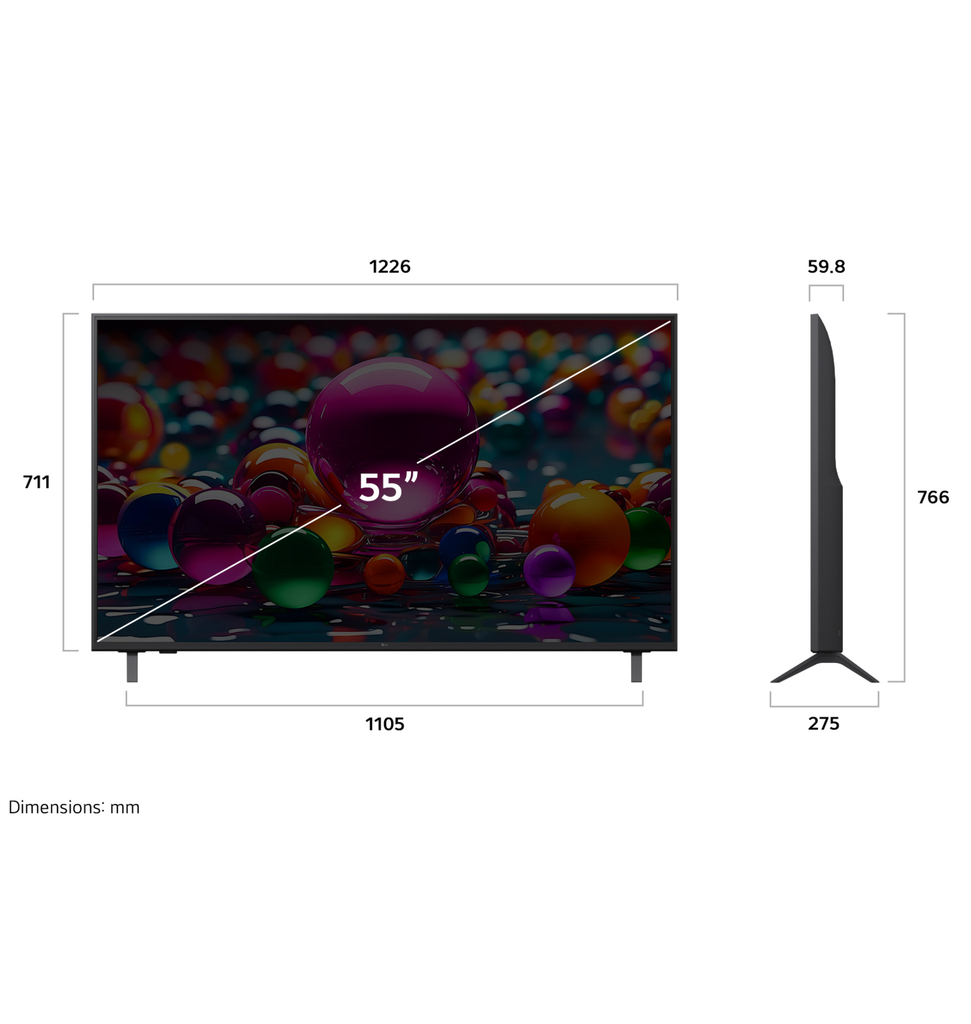 شاشه ال جي 55 سمارت ريموت عادي 55UA84006LB 4K