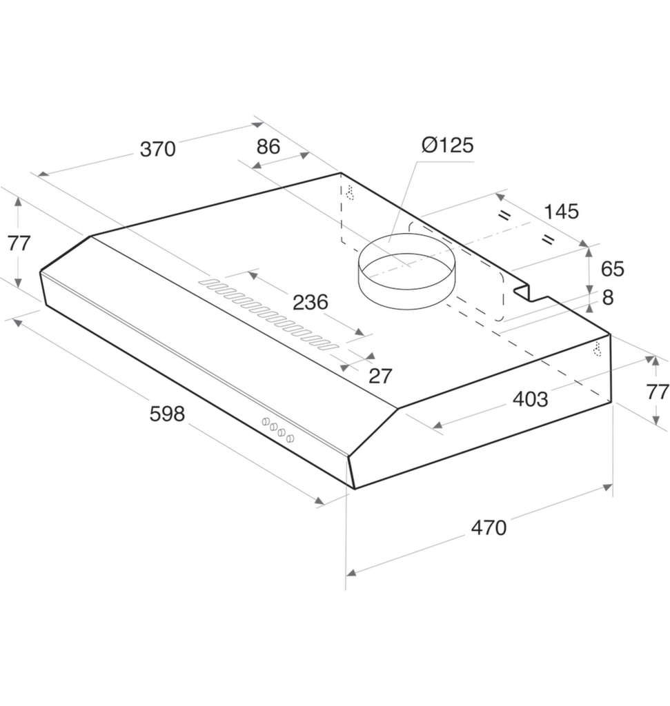 شفاط انديست 60 سم فلات ISLT65LSX