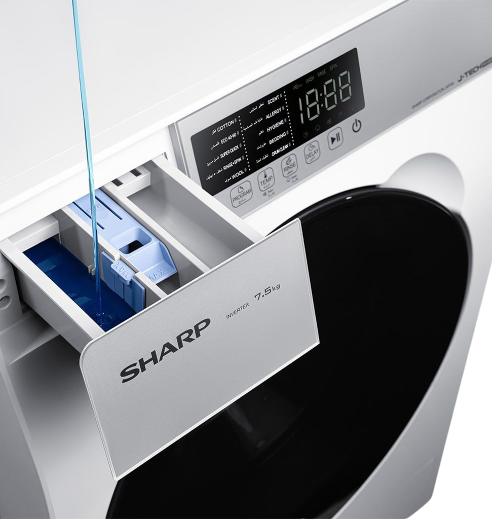 غساله شارب اتوماتيك 7.5 ك 1200 لفه انفرتر رمادي ES-FE752KLE-W