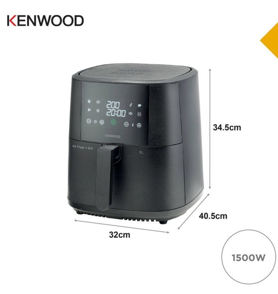 قلايه كينوود ديجيتال 1500 وات 9 لتر اسود HFP92