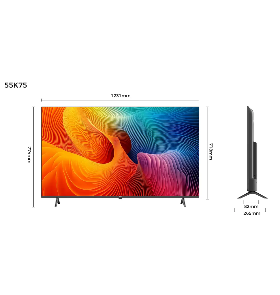 شاشه هاير 55 سمارت رسيفر داخلي H55K75FUX