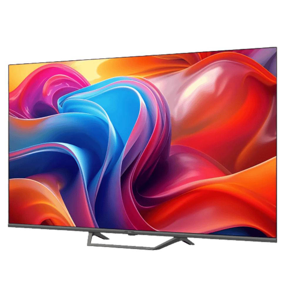 شاشه هاير 55 كيوليد سمارت 4K بدون فريم رسيفر داخلي جوجل TV تحكم صوتي بالريموت H55S80FUX