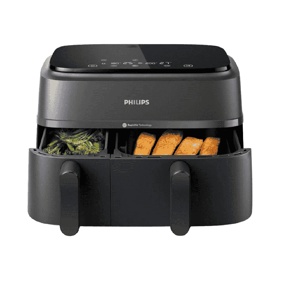 قلايه فيليبس 6.2 لتر 1700 وات ديجيتال اسود باب شفاف NA230/00