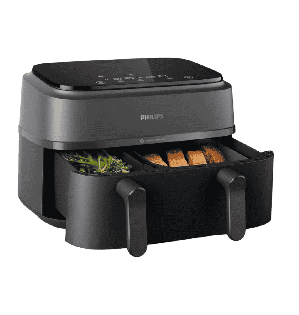 قلايه فيليبس 6.2 لتر 1700 وات ديجيتال اسود باب شفاف NA230/00