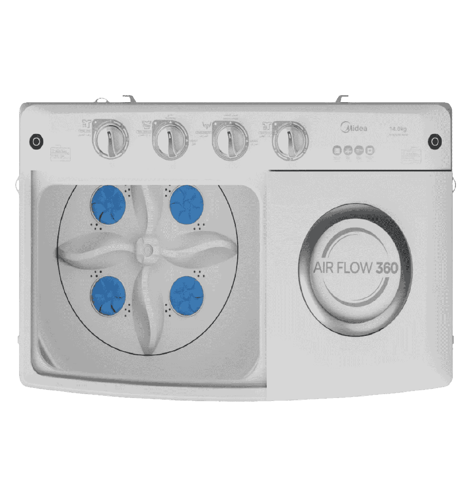 غساله ميديا هاف 14 ك حوضين ابيض MTE02W140/W