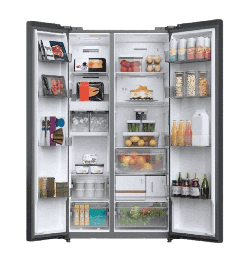 ثلاجه توشيبا سايد باي سايد 699 لتر باب زجاج اسود انفرتر /ميديا GR-RS905WIA-PGN(22)