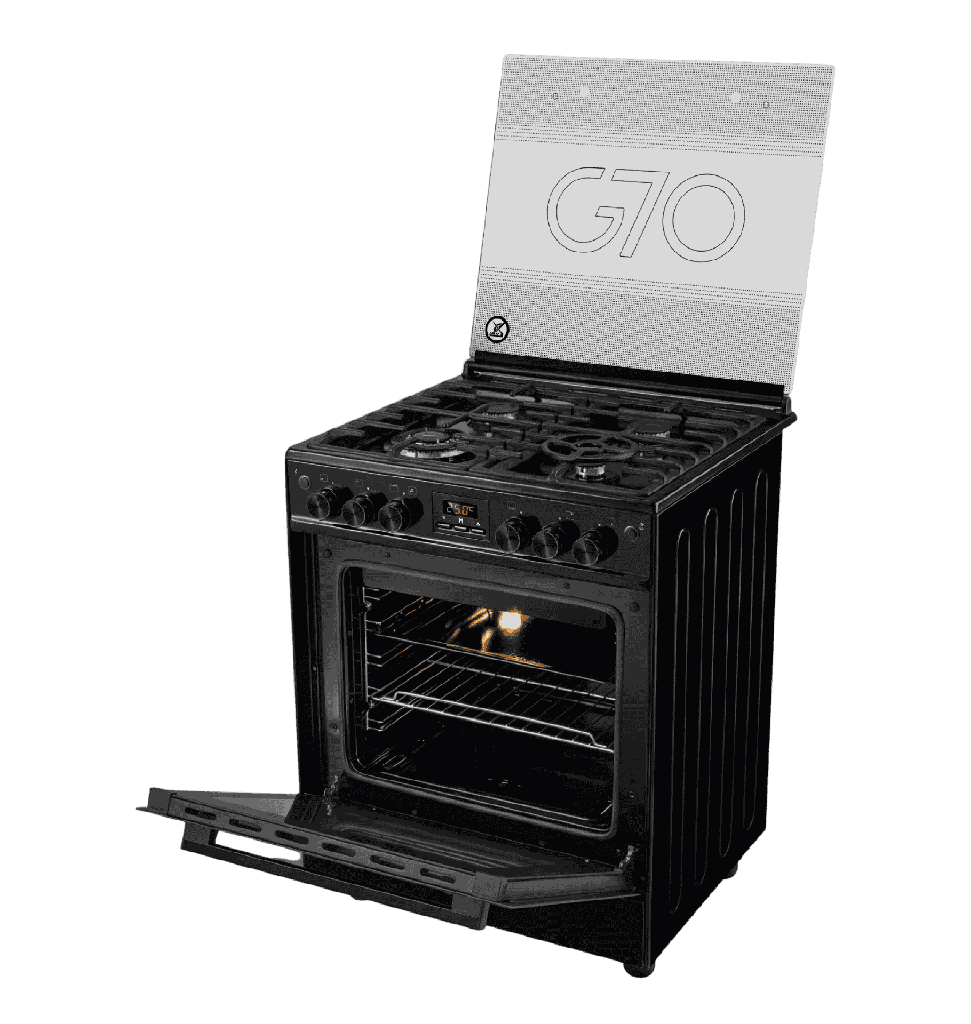 بوتجاز بريفكس 4شعله 70سم فرن غاز 2مفتاح اسود PCG70/6BBB