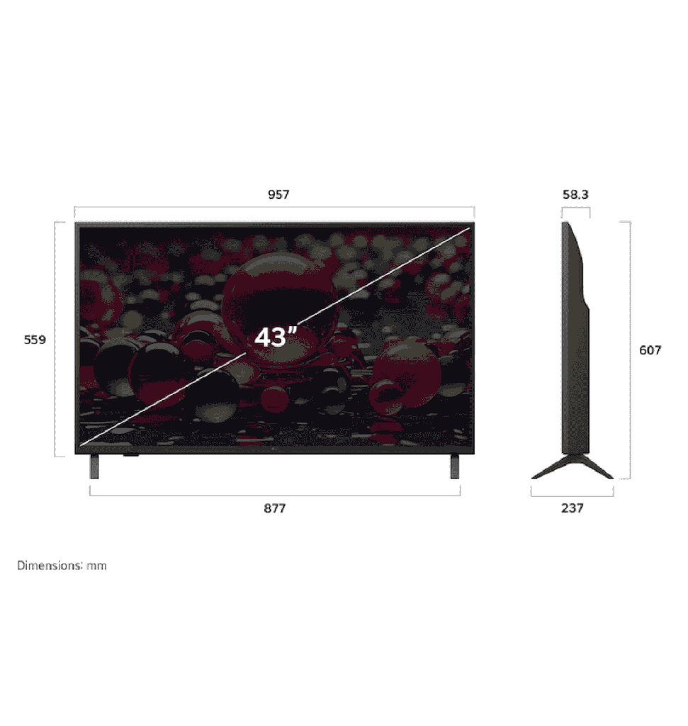 شاشه ال جي 43 سمارت ريموت عادي 43UA84006LB 4K