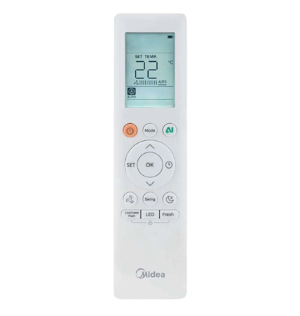 تكييف ميديا 2.25 بارد ساخن انفرتر MOSEFT-18HDN8-X2Q8 + MSEFT-18HRDN8F-Q8 AI ECOMASTER