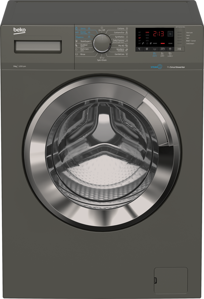 غساله بيكو 9ك 1200 لفه سلفر كروم بخار انفرتر WTX 91232 XMCI2