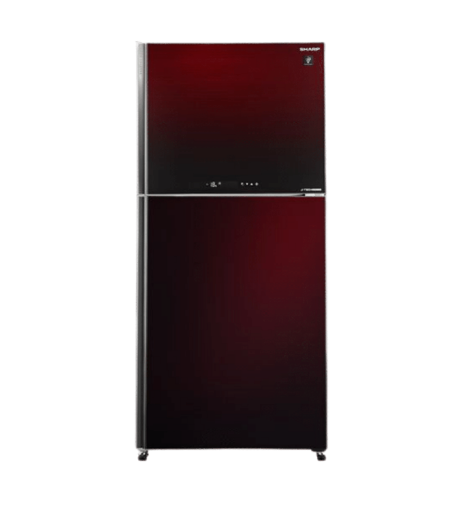 ثلاجه شارب 538 لتر 2 باب انفرتر بلازما ديجيتال باب زجاج نبيتي SJ-GV69G-RD