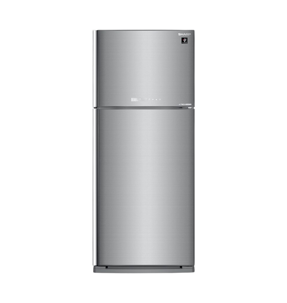 ثلاجه شارب 450 لتر انفرتر زجاج سلفر مقبض طولي SJ-GV58G-SL