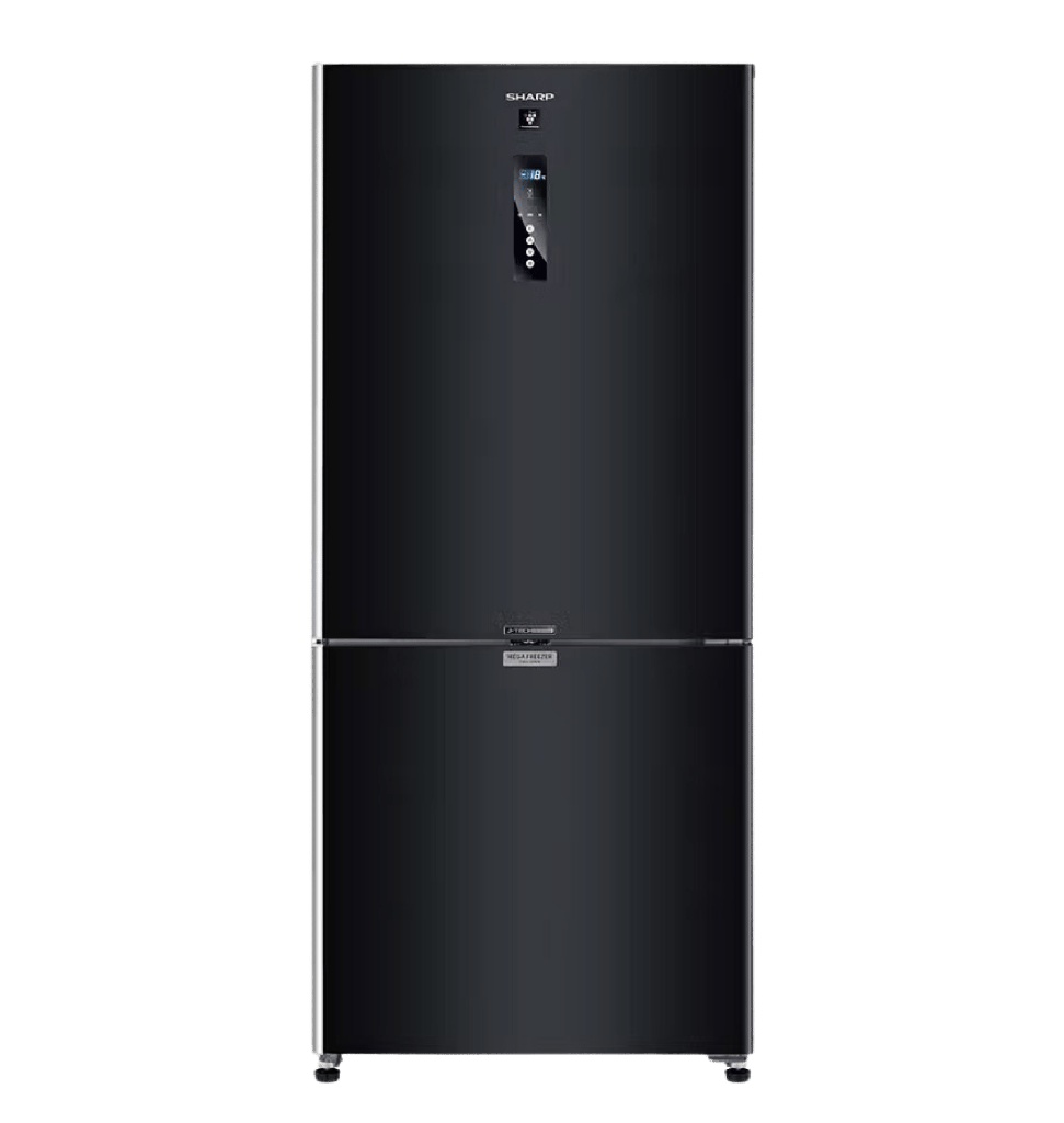 ثلاجه شارب 558 لتر انفرتر هايبرد بلازما ديجيتال فريزر سفلى اسود SJ-PV73K-BK