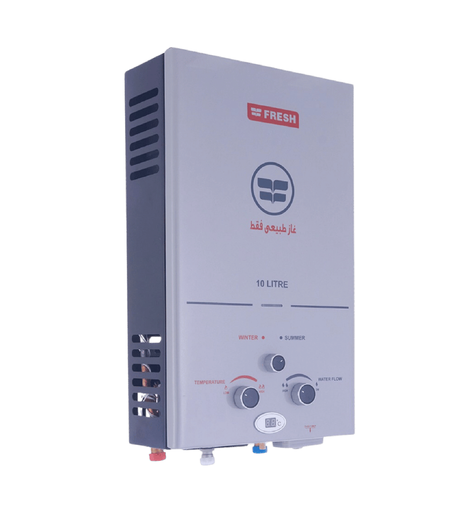 سخان غاز فريش 10 لتر فضي