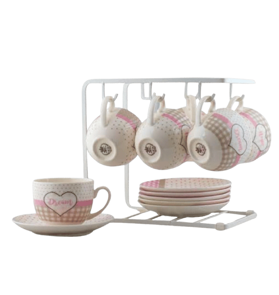 طقم شاي ب طبق بالحامل ()