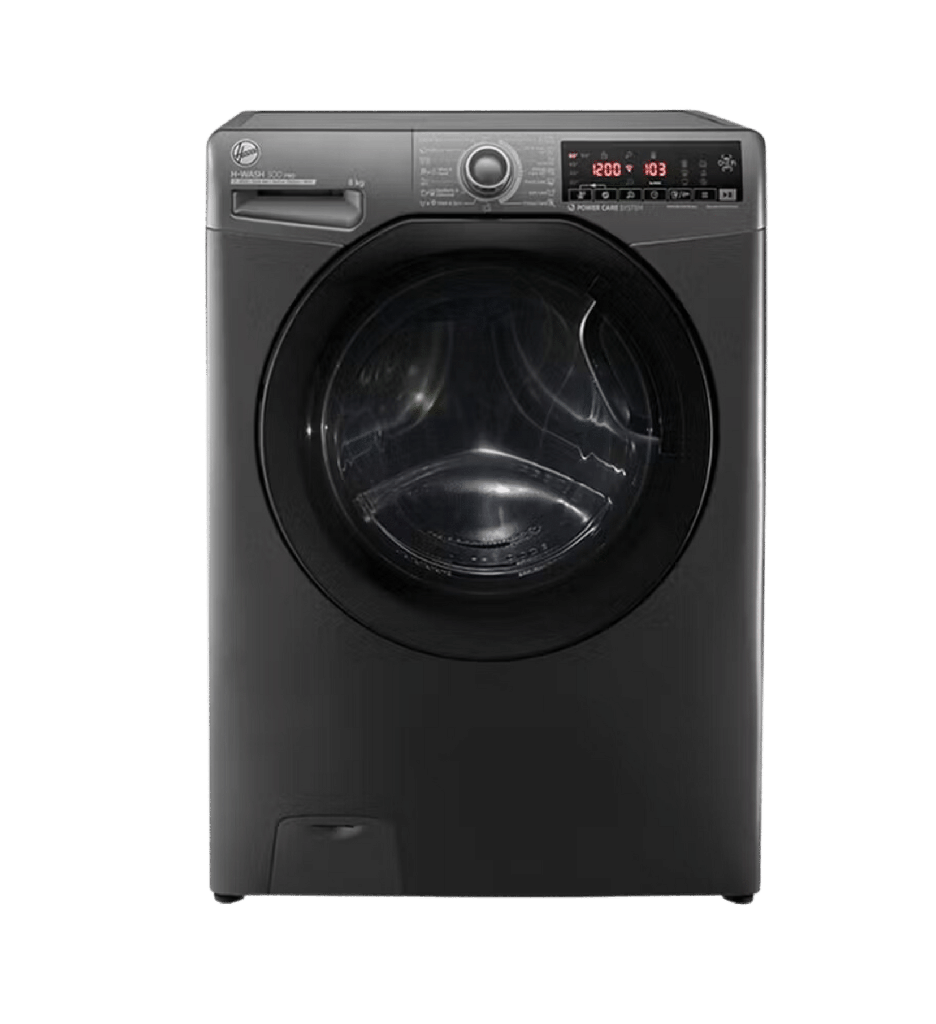 غساله هوفر 8ك 1300 لفه بخار انفرتر WIFI سلفر باب اسود H3WS38TAMF7R-ELA