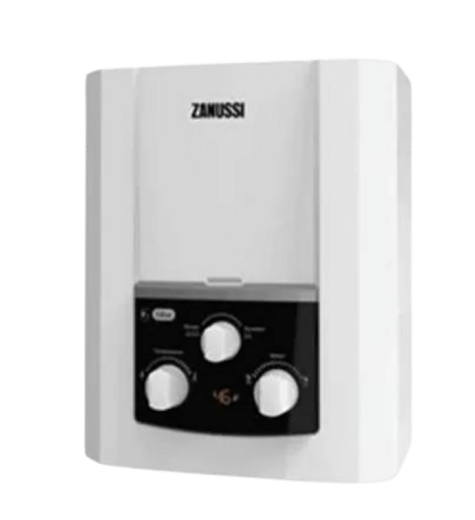 سخان غاز زانوسي دلتا ديجيتال 6 لتر ابيض بالادابتر - فيكي 4