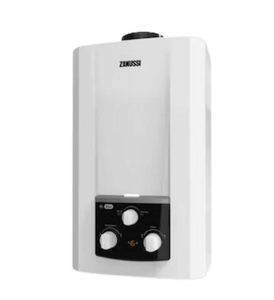 سخان غاز زانوسي دلتا ديجيتال 10 لتر ابيض بالادابتر - فيكي 4