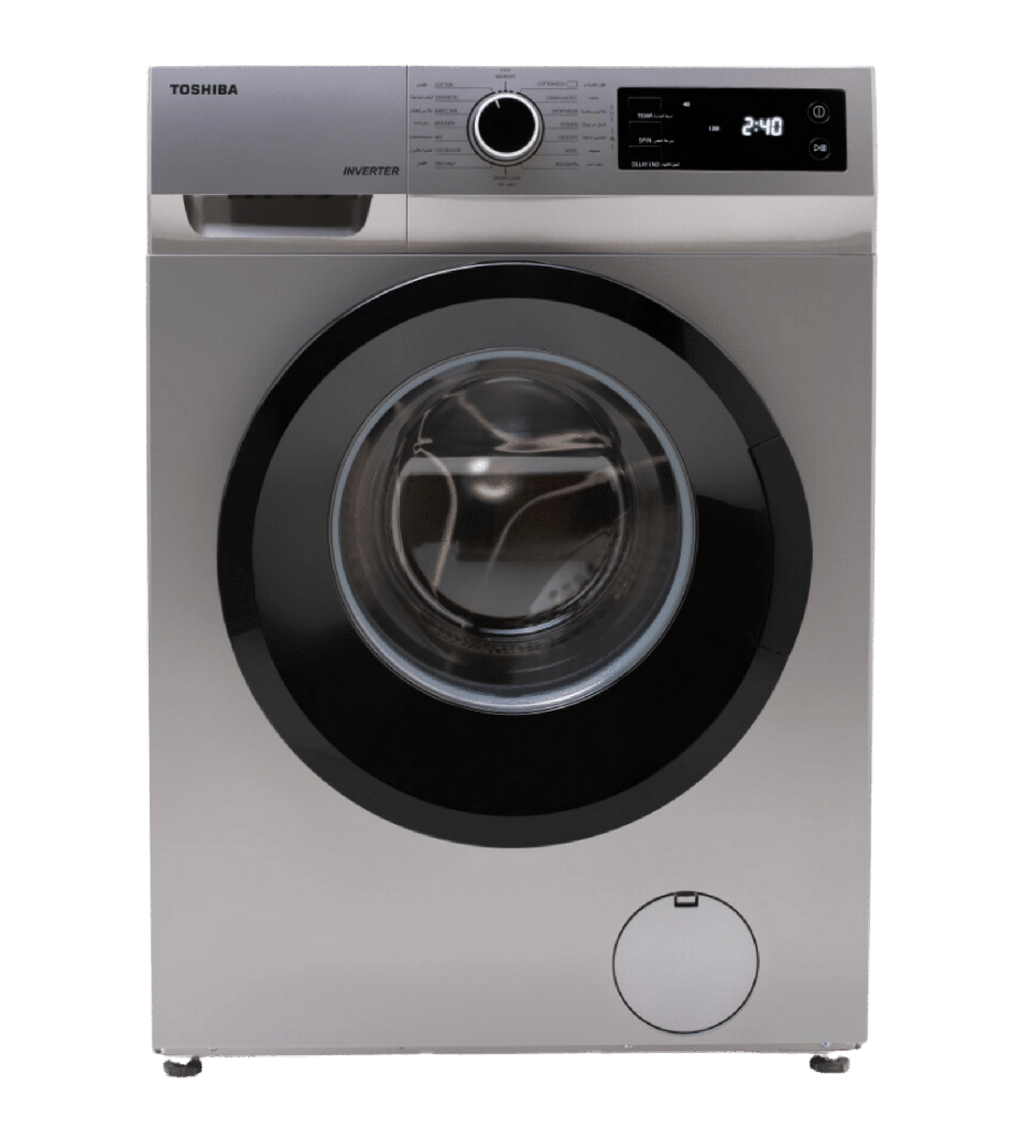 غساله توشيبا اتوماتيك 8ك 1200 لفه انفرتر فضي /ميديا TW-BJ90S2EG(SK)