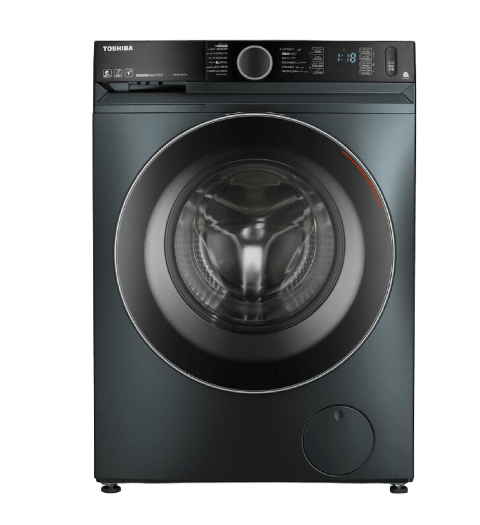 غساله توشيبا اتوماتيك 9ك 1400 لفه انفرتر بخار WiFi رمادي /ميديا TW-BK100GF4EG(MK)