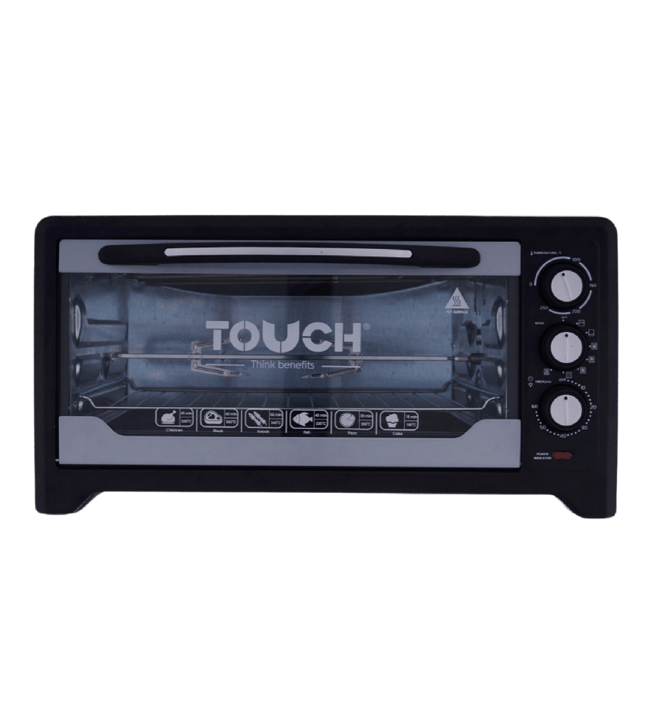 فرن تاتش زنوكي 50 لتر جامبو شوايه ومروحه اسود