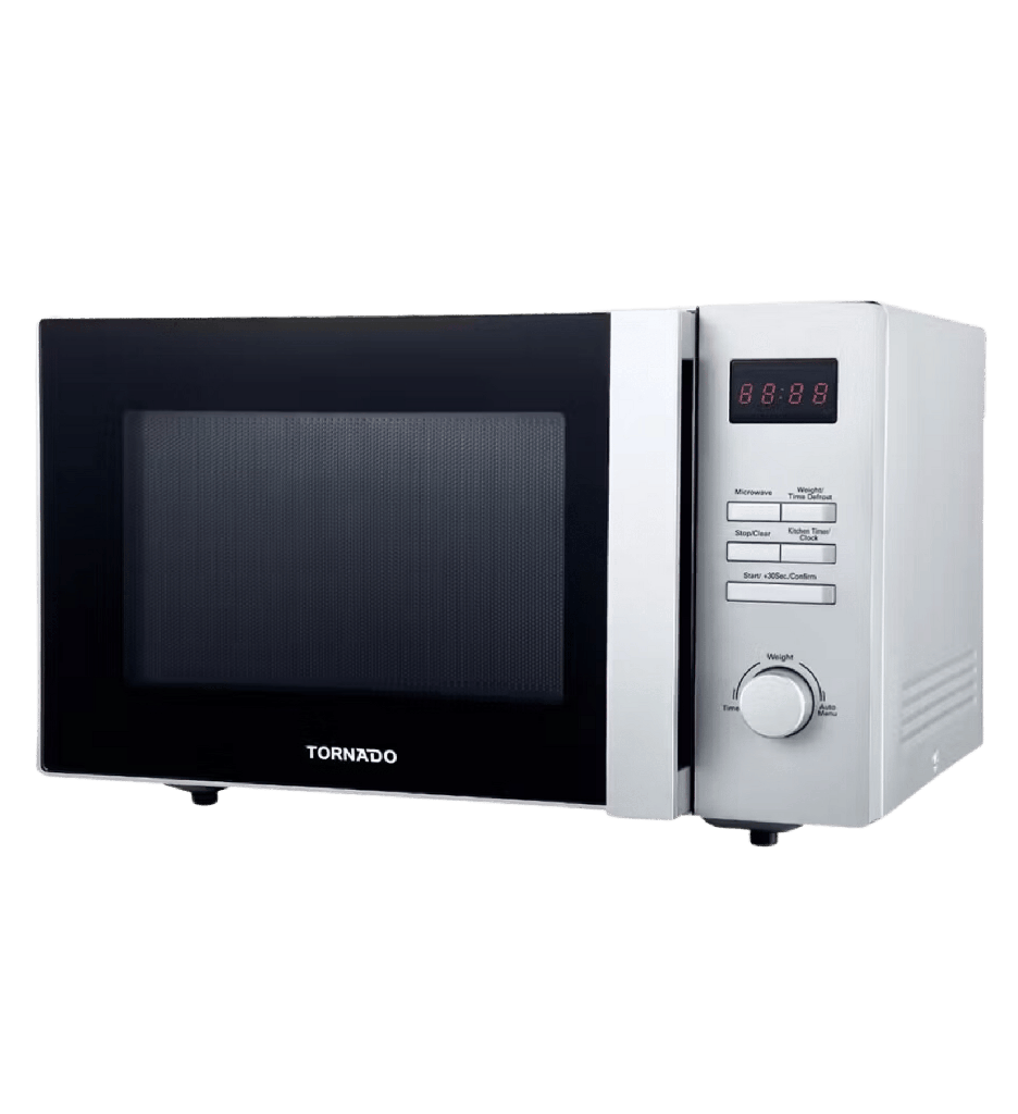 ميكروويف تورنيدو 25 لتر ديجيتال بدون شوايه سلفر TMD-25SE-S