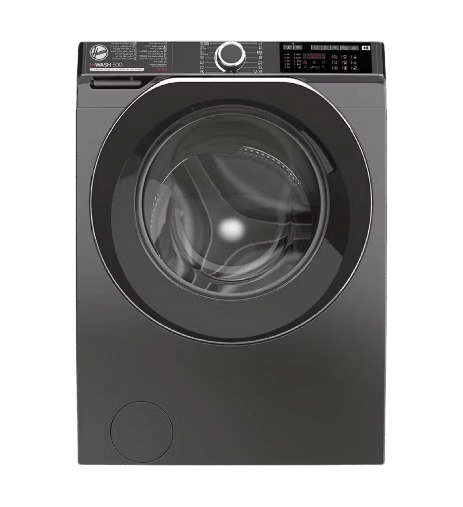 غساله هوفر 14ك 1400 لفه سلفر باب اسود انفرتر WIFI بخاصيه البخار HW414AMBCR-EGY