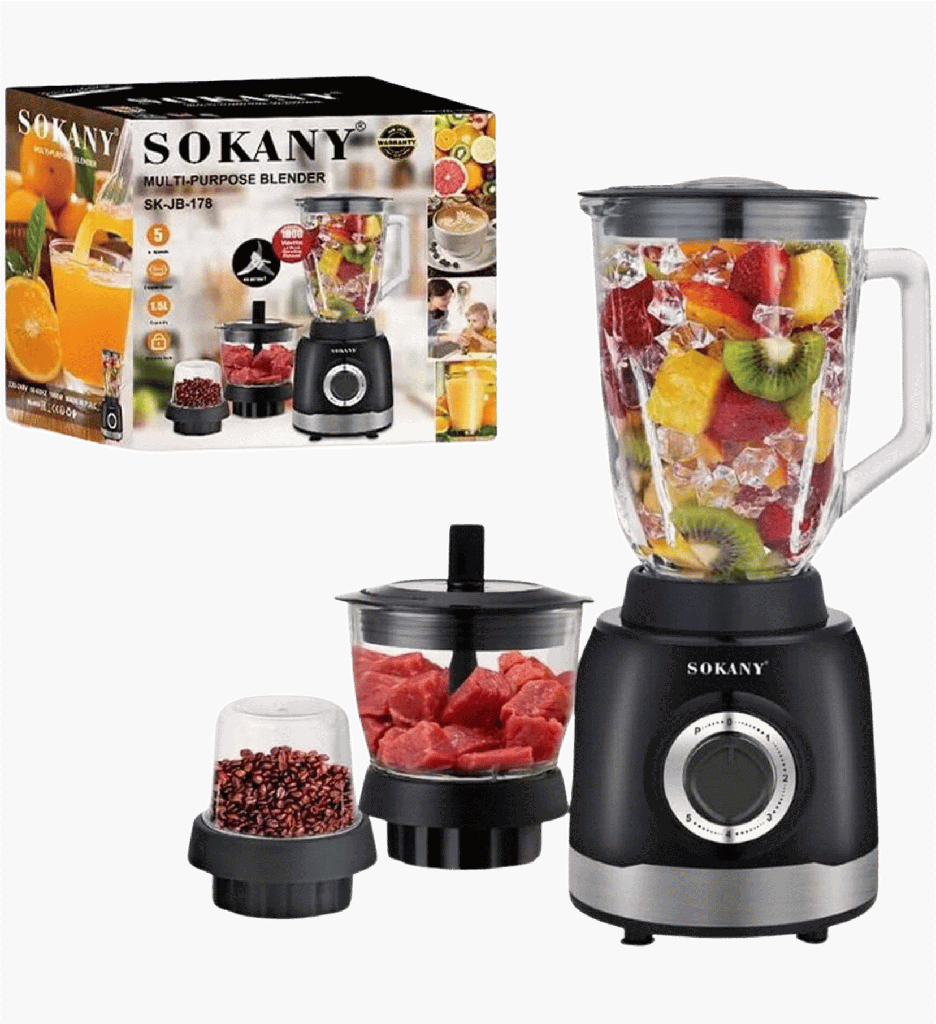 خلاط سوكاني 3*1  1000 وات 1.6 لتر اكليرك SK-178N