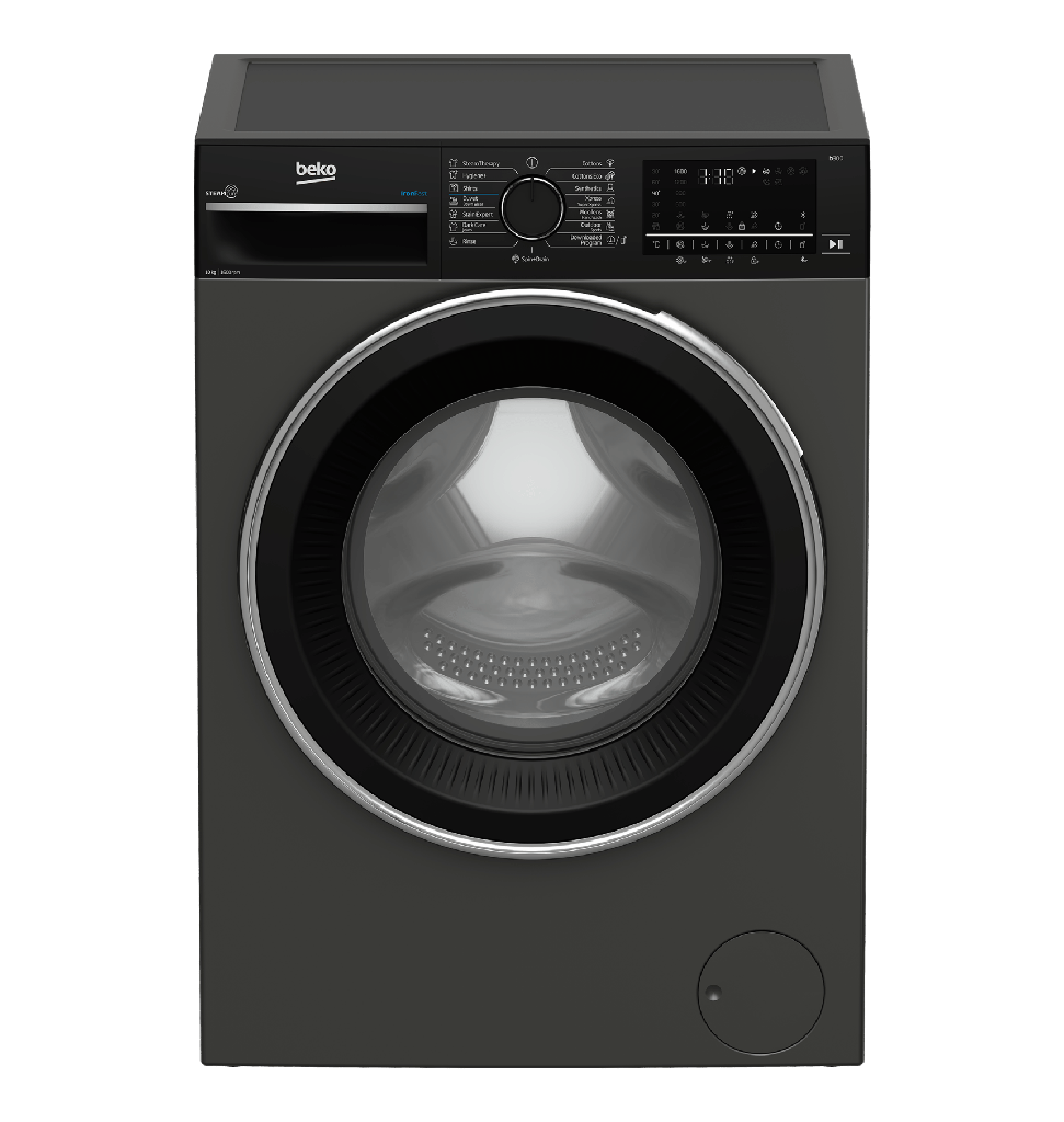 غساله بيكو 10ك 1600 لفه بخار ديجيتال رمادي باب اسود انفرتر B3WFU501040MCI