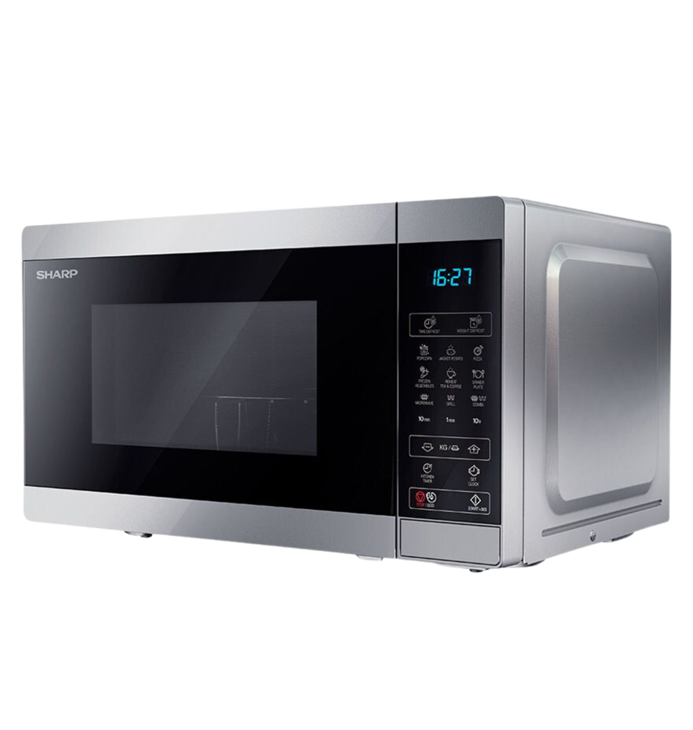 ميكروويف شارب 25 لتر بالشوايه سلفر ديجيتال 8 قوائم للطهي الشكل الجديد R-250MGR-SL2