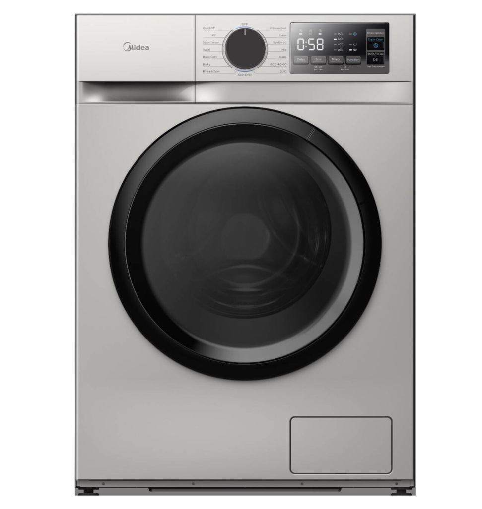 غساله ميديا اتوماتيك 8ك 1400 لفه انفرتر سلفر بالبخار /ميديا MFN09W80B/S