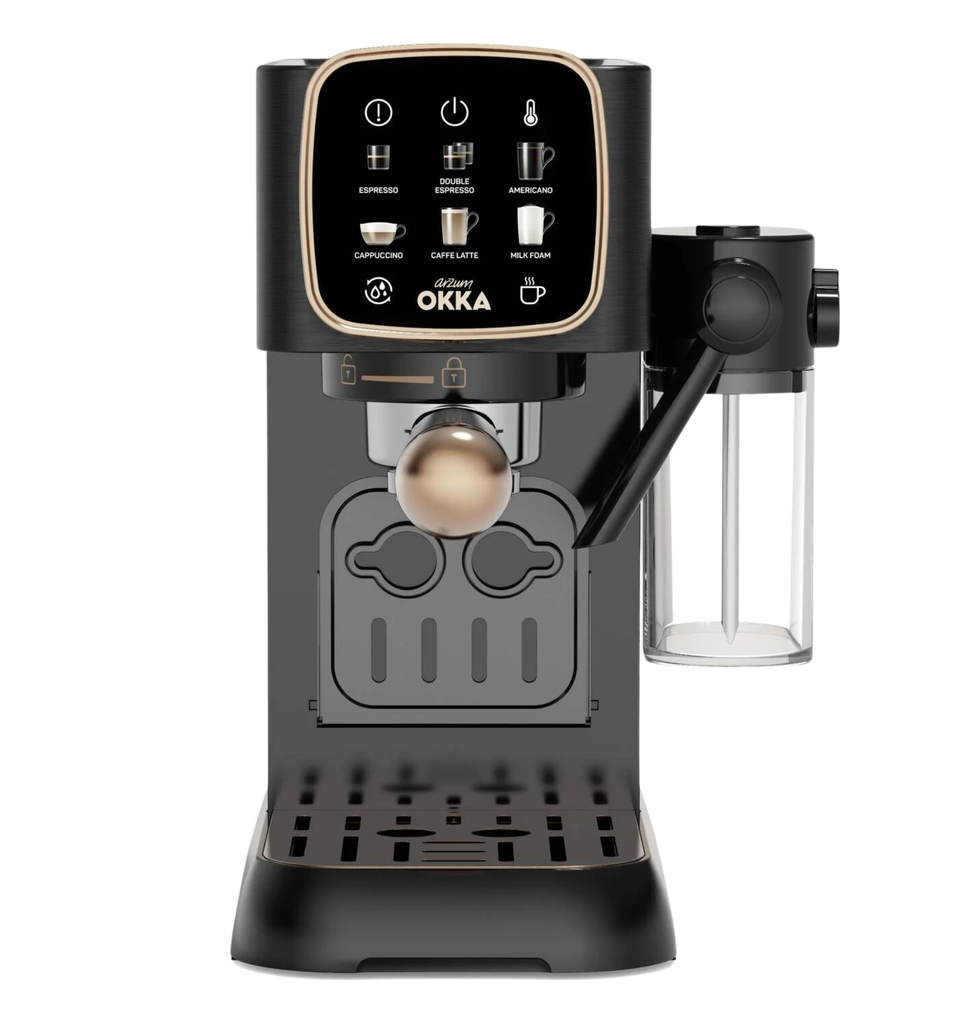 مكنه قهوه اسبريسو اوكا سولو ام خزان لبن ستيم فوم نحاسي او فضي  OK0032-0400/0500