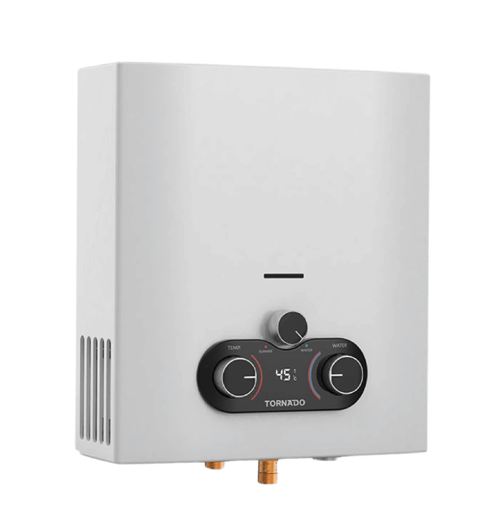 سخان غاز تورنيدو 6 لتر غاز طبيعي بدون مدخنه ابيض مالتي باور GHE-MP6SN-W