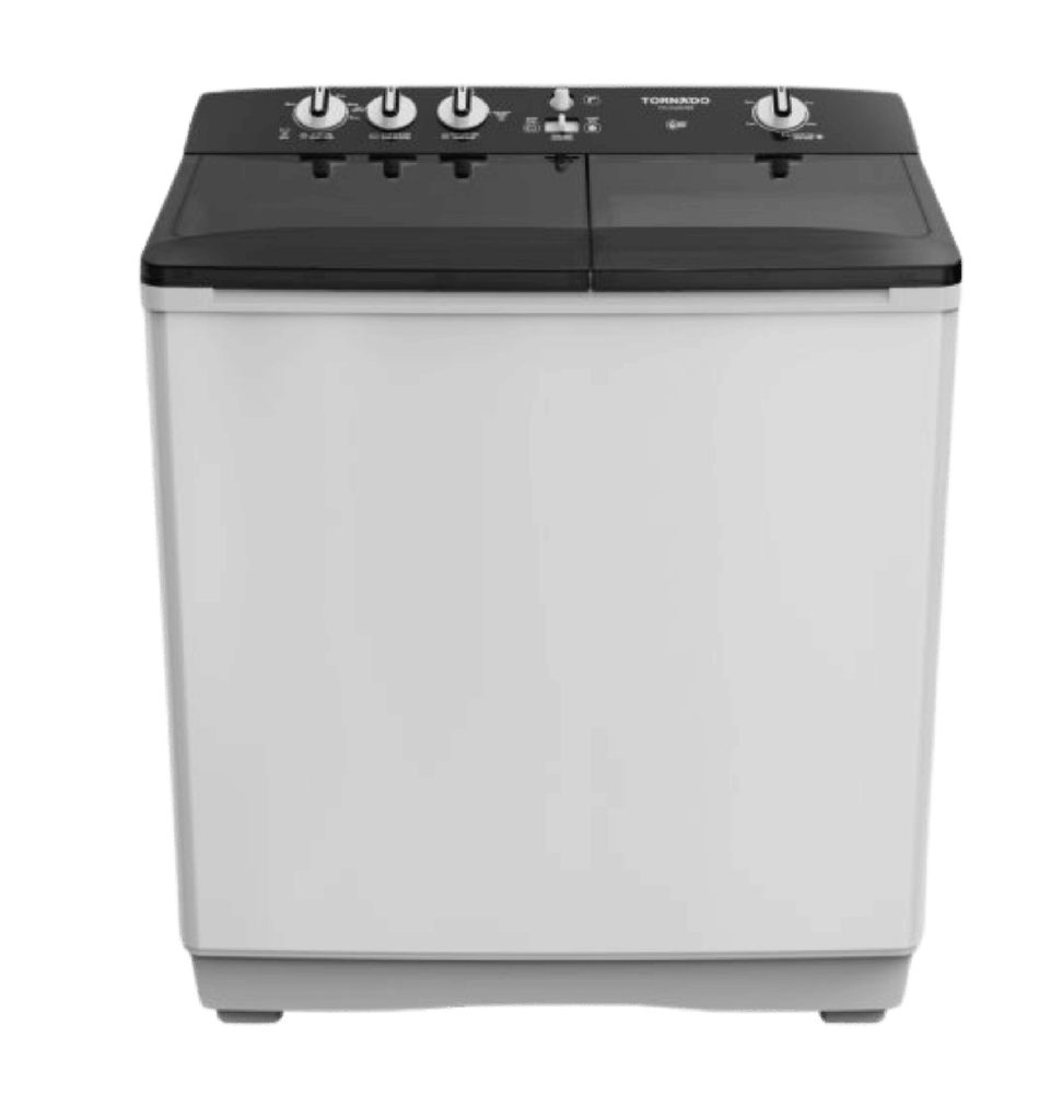 غساله تورنيدو هاف 12ك حوضين جسم معدني ابيض TVH-HM12TS(WK)