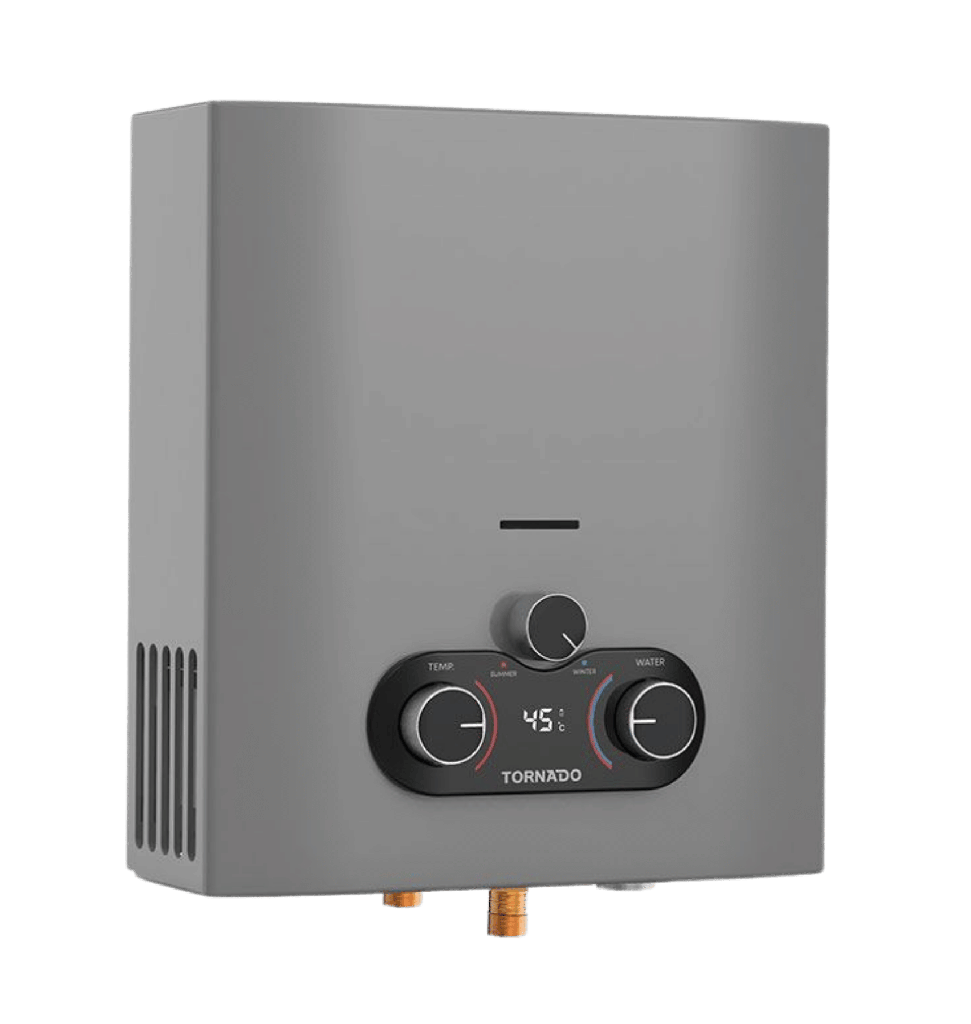 سخان غاز تورنيدو 6 لتر غاز طبيعي بدون مدخنه سلفر 3 مفتاح مالتي باور GHE-MP6SN-S