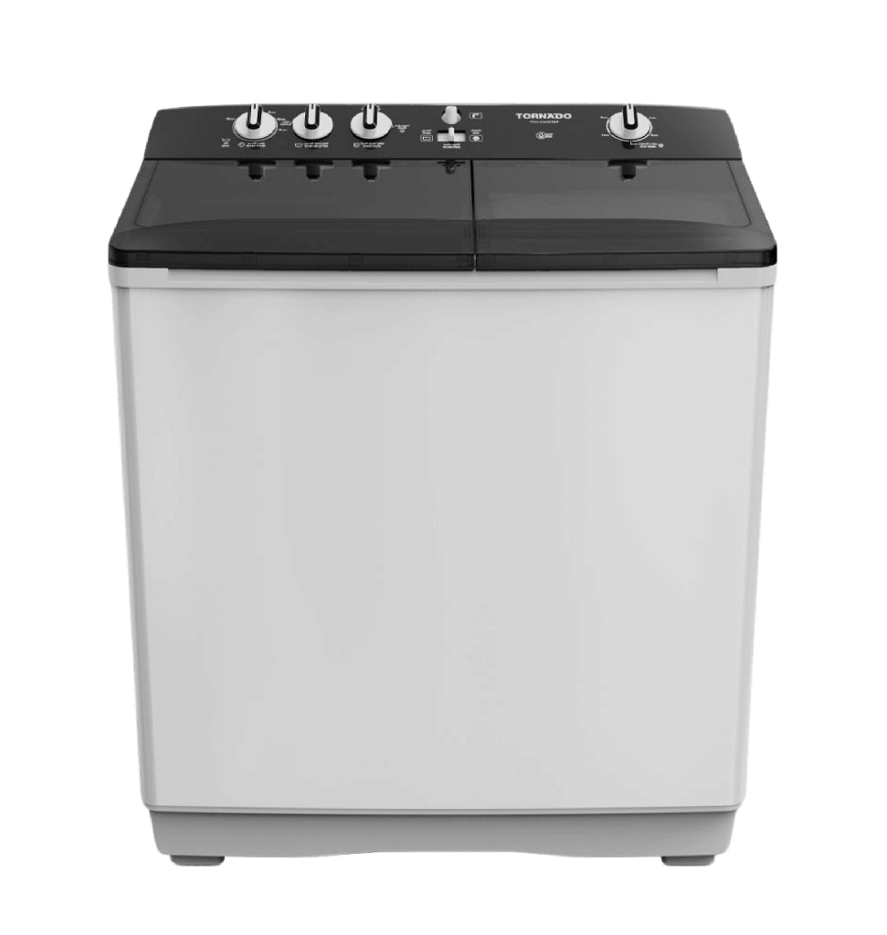 غساله تورنيدو هاف 10ك حوضين جسم معدني ابيض TVH-HM10TS(WK)