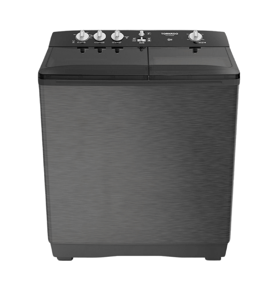 غساله تورنيدو هاف 7ك حوضين جسم معدني سلفر TVH-HM07T(SK)