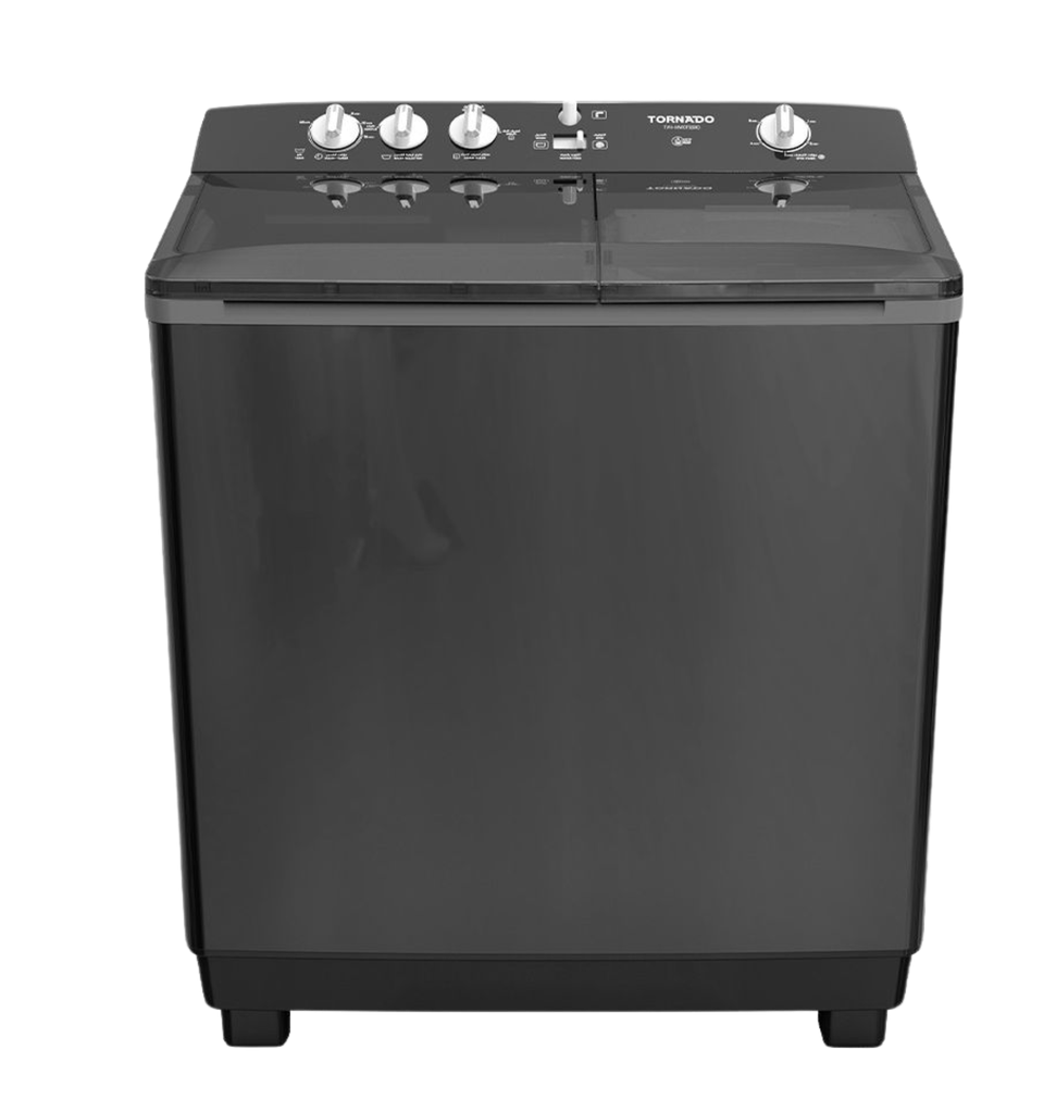 غساله تورنيدو هاف 10ك حوضين جسم معدني بالطلمبه اسود TVH-HM10TSP(BK)