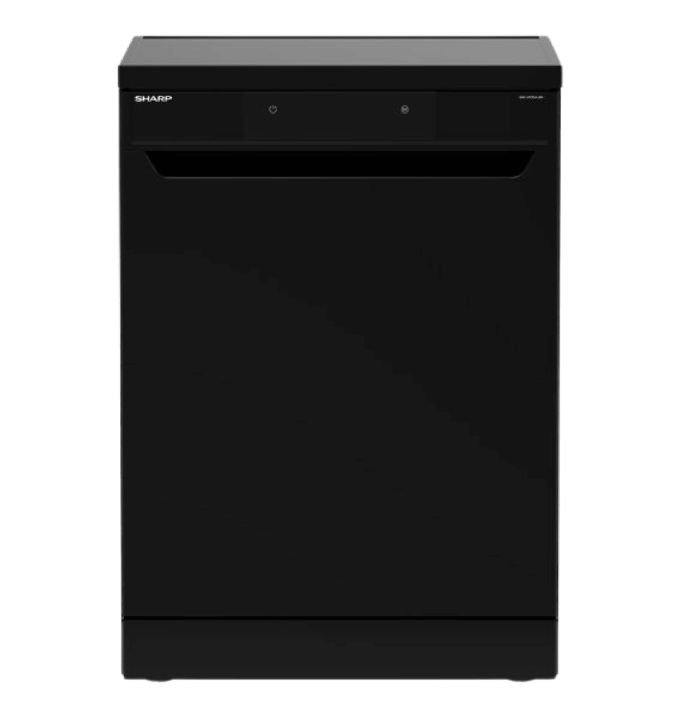 غساله اطباق شارب 15 فرد اسود ديجيتال انفرتر 10 برنامج غسيل صامت وتعقيم وتجفيف 3 رف و 3 رشاش QW-V1015A-BK