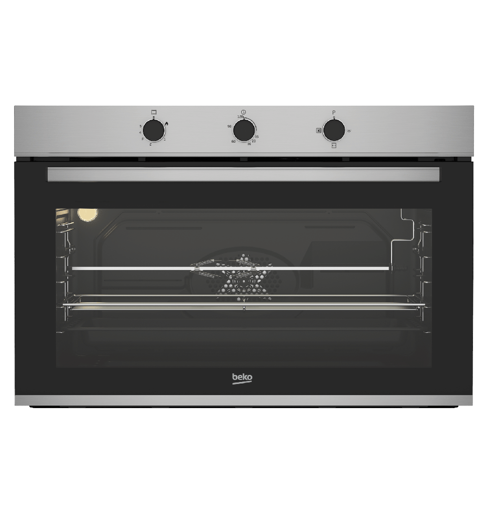 فرن بيكو 90 سم غاز اشعال ذاتي امان كامل 2 مروحه مصري BBWHT12106XS