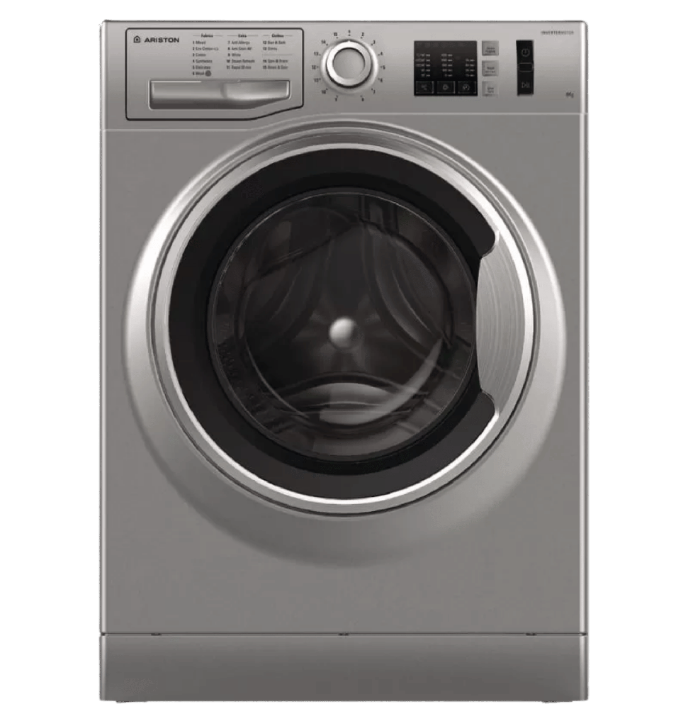 غساله اريستون 8ك 1200 لفه انفرتر بالبخار بولندي سلفر NM11823SSEG